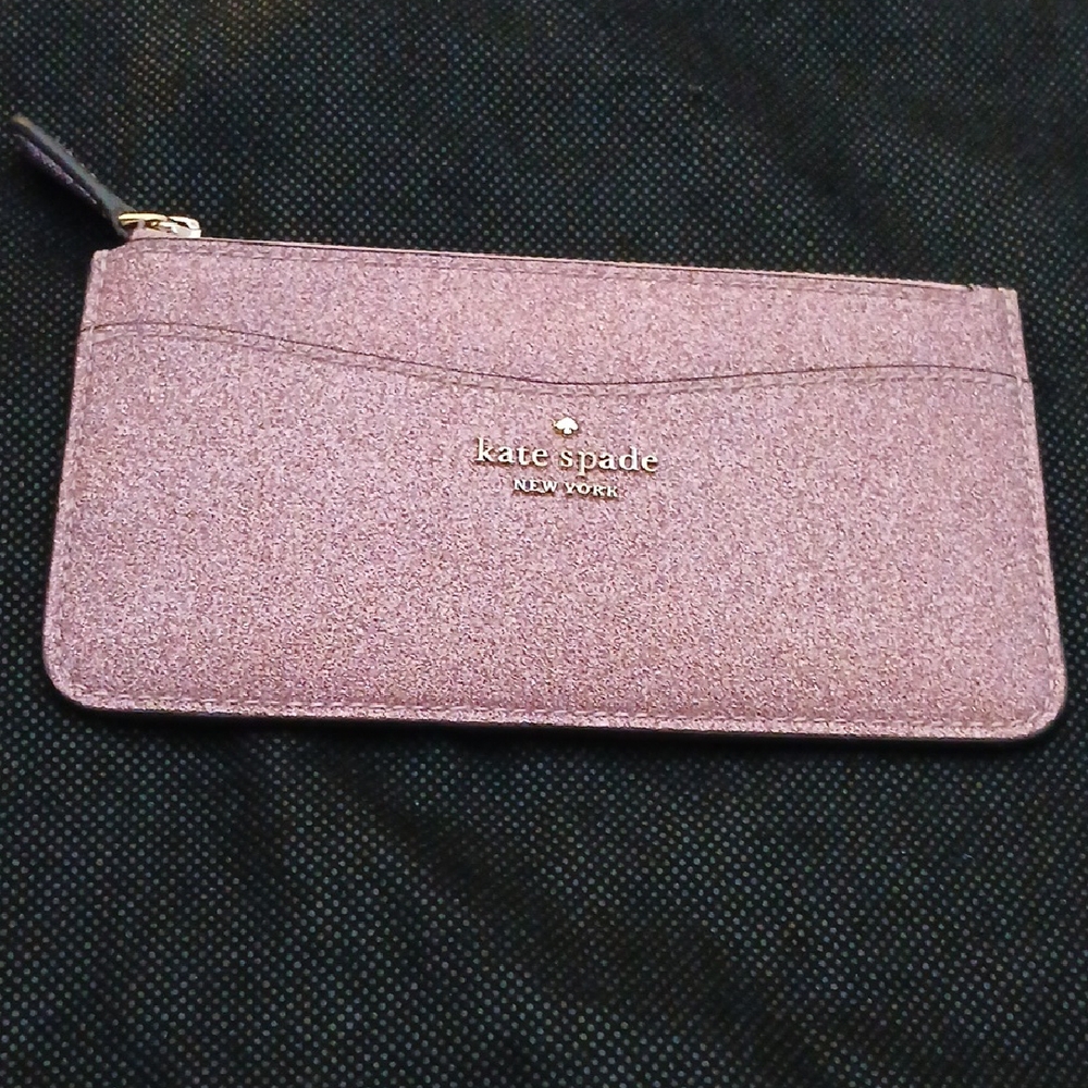 Authentic Kate Spade Pink Sparkle Wallet Card Holder.